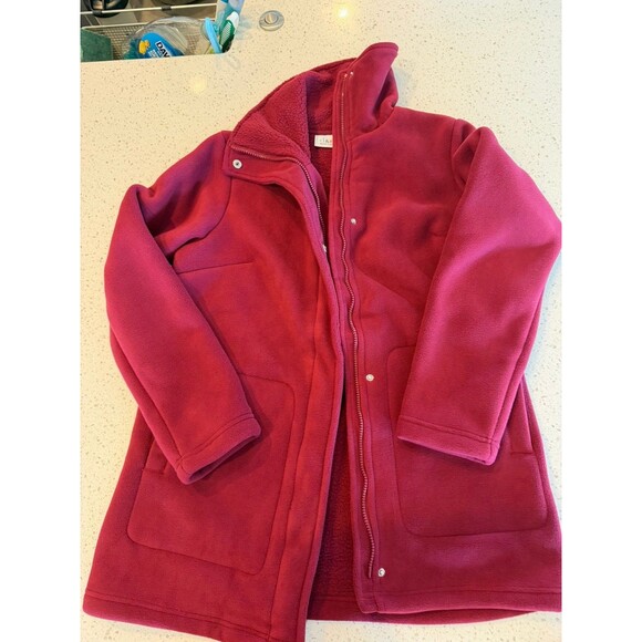 Denim&Co Jackets & Blazers - d&co. denim + company Women's Red Full Zip Button Mid-Length Jacket Lined M